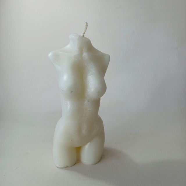 Medium White Handmade-Goddess Body Candle