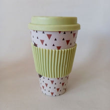 Load image into Gallery viewer, Geometric ,Plain ,Bamboo cups with Lid ,Microwavable bamboo cups
