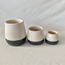 Load image into Gallery viewer, Stoneware ,Terracotta ,Handmade ceramics ,Three legged ,Hanging Ceramic decor ,Geometric ,Ceramic vase ,Local made ceramics ,Glazed ceramics
