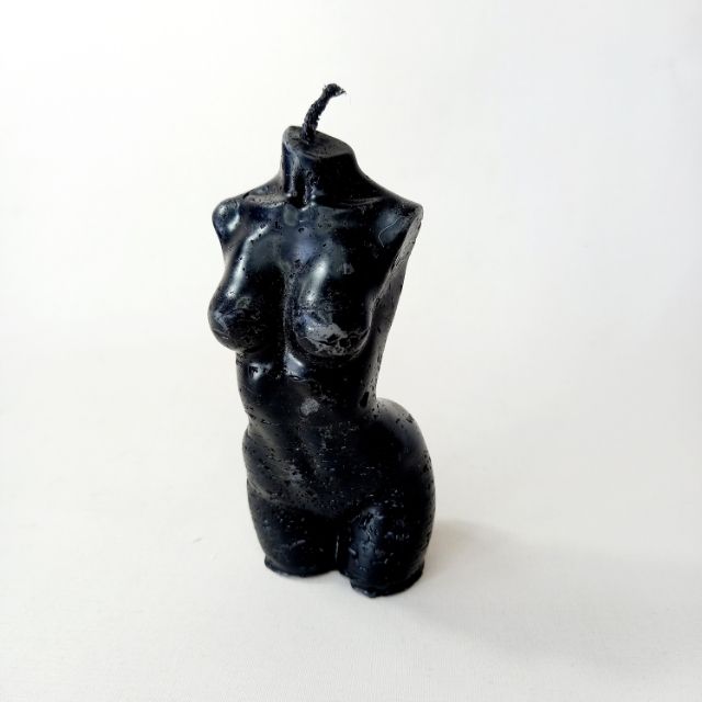 Small Black Handmade- Goddess candle