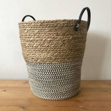 Load image into Gallery viewer, Woven Bamboo baskets, Storage Baskets ,Willow baskets ,Hanging woven baskets ,Vintage wire 
