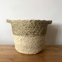 Load image into Gallery viewer, Woven Bamboo baskets, Storage Baskets ,Willow baskets  ,Hanging woven baskets ,Vintage wire 
